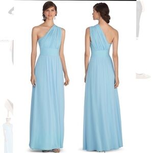 WHBM Genius Chiffon Convertible Caspian Gown SZ 4 Blue Maxi Dress